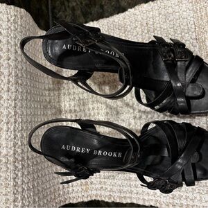 Audrey Brooke Black Strappy Heels